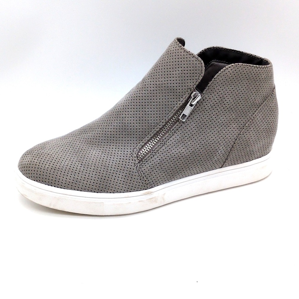Cushionaire Sneakers Womens Hart Gray 10 Hidden Wedge Shoes Dual Zippers